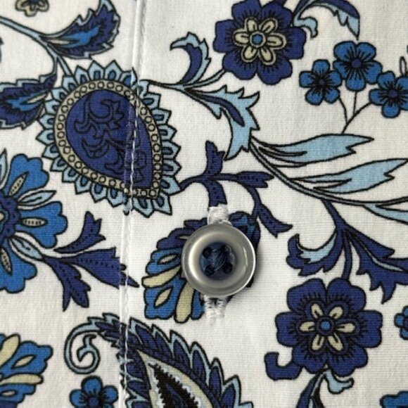 Robert Graham Men Classic Fit Blue Paisley Floral Print Button Down Shirt M EUC - Picture 5 of 16
